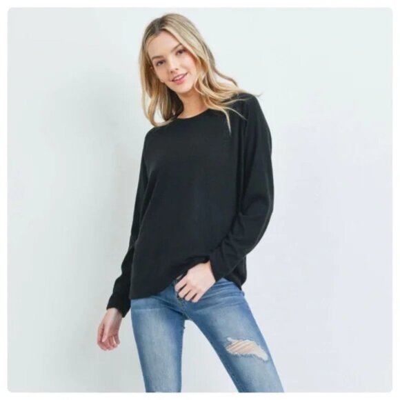 Black Hacci Top Long Sleeve - Picture 1 of 8